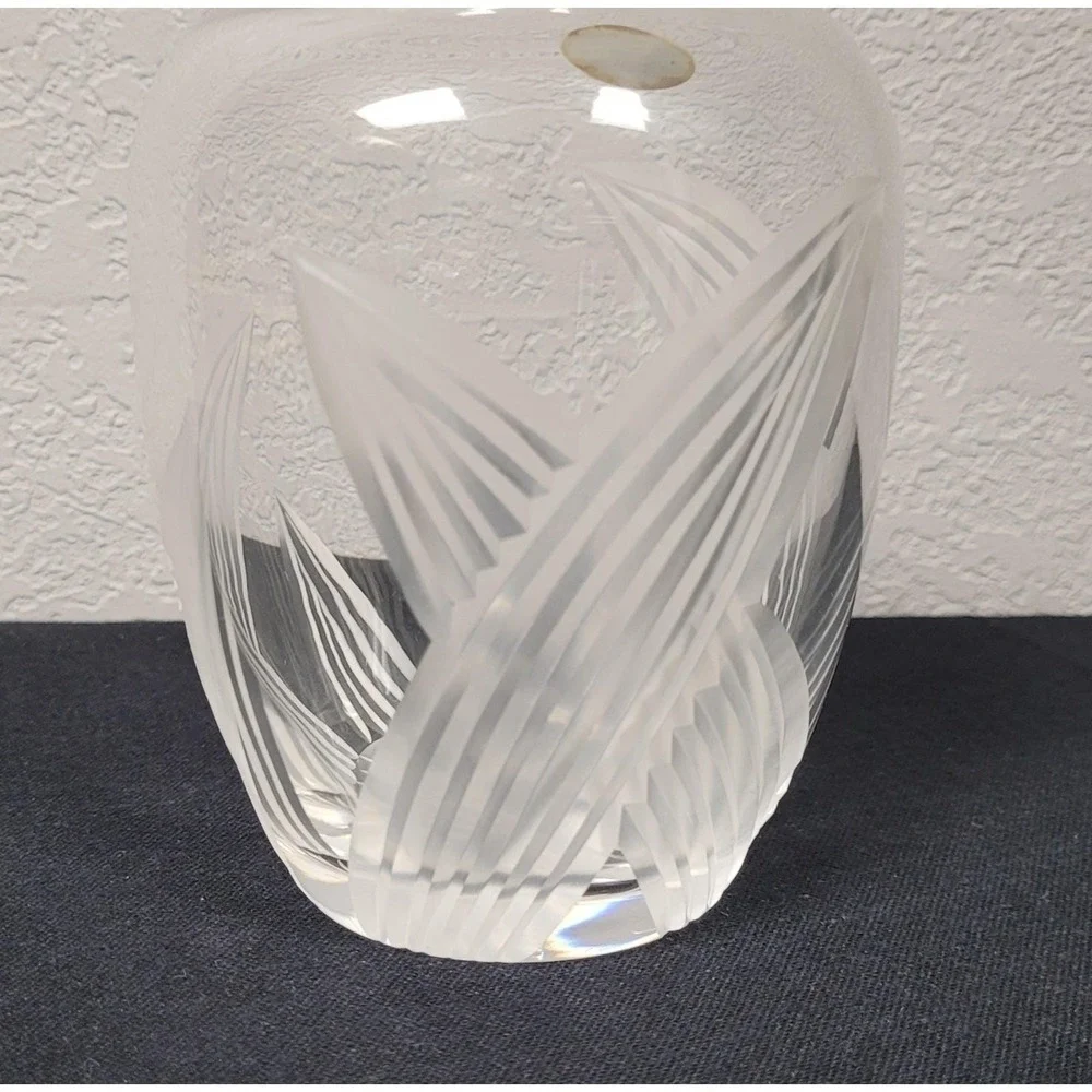 Astral Full Lead Handmade Crystal Vase Carafe Clear Leaf Cut Design